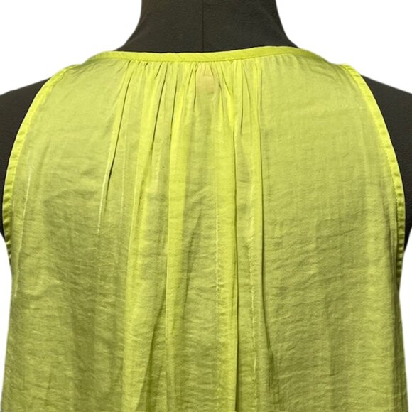 VINCE CAMUTO "Island Lime" Yellow Sleeveless Keyhole Cutout Top Size M NWT - Picture 7 of 15